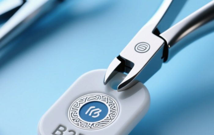 陶瓷RFID标签安装于微型手术钳与电刀器械的工业级特写场景