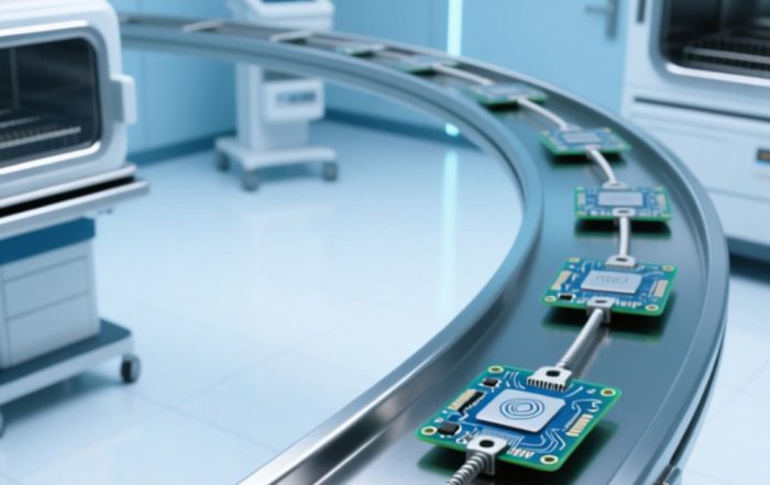 PCB抗金属RFID标签安装于介入手术室导丝托盘与金属灭菌盒场景